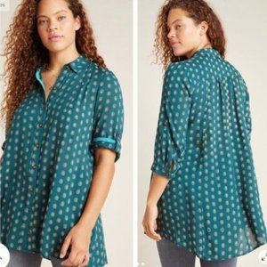 Anthropologie Maeve Monika Button Down Tunic Top